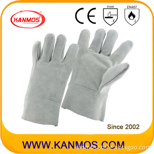 Cowhide Split Leather Industrial Safety Welding Work Gloves (11101-27)